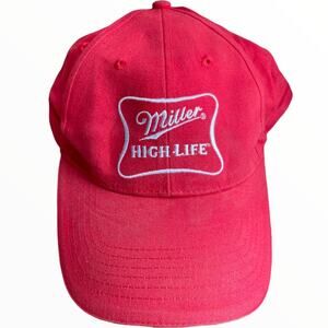 ACME Miller High Life 6 Panel Snapback Hat Cotton Apparel Miller Beers Red